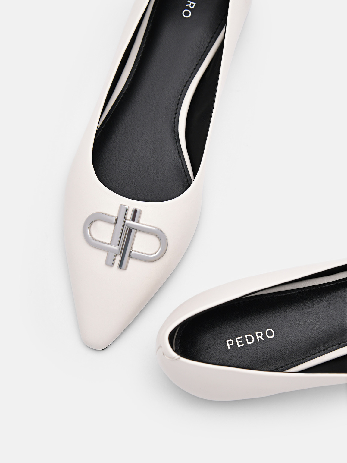 PEDRO Icon Leather Ballet Flats, Chalk