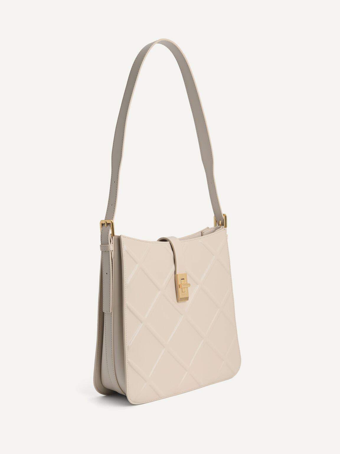 Quilted Hobo Bag, Sand