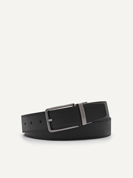 Reversible Leather Belt, Black