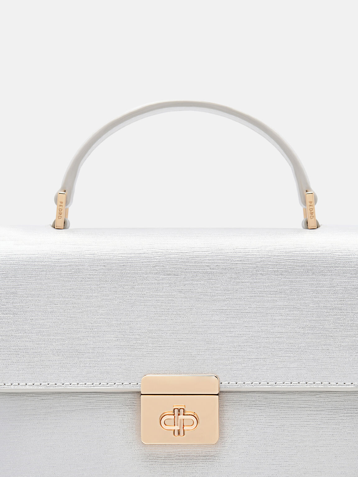 Cameo Leather Handbag, Silver