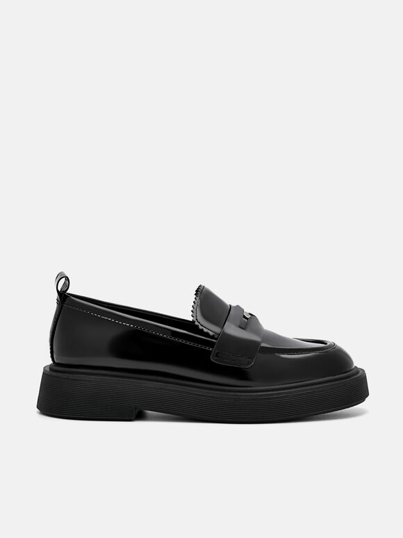 Wanda Leather Loafers, Black