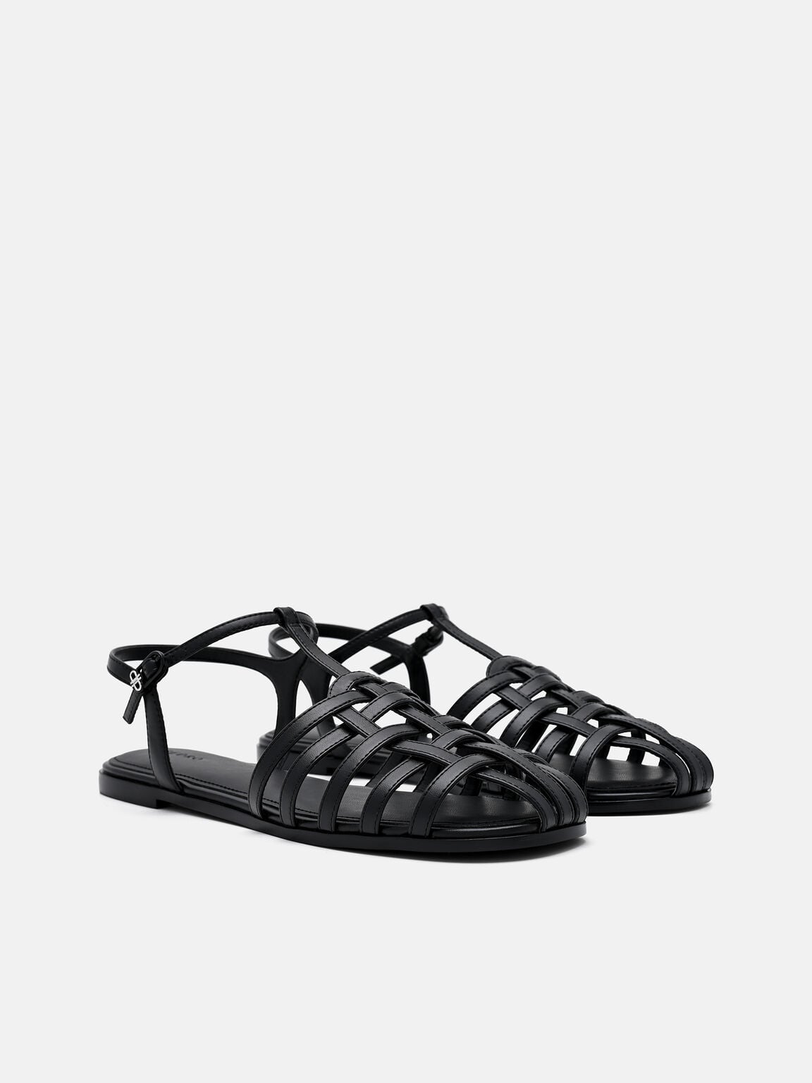 Talia Caged Sandals, Black