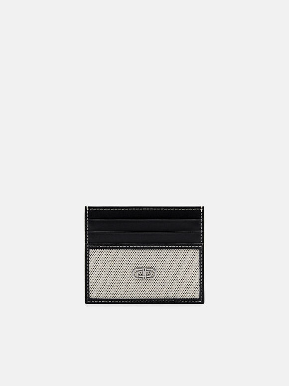 PEDRO Icon Leather Woven Card Holder, Black