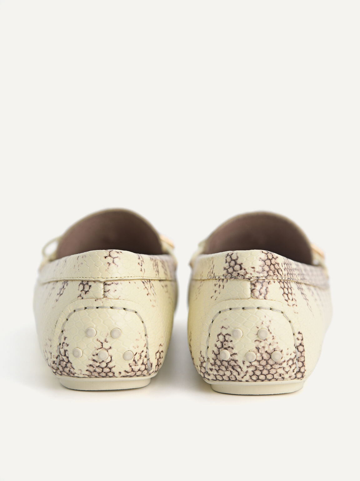 Textured Leather Bow Moccasins, Multi