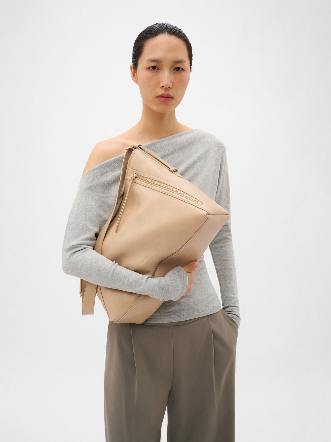Kristen Hobo Bag, Beige