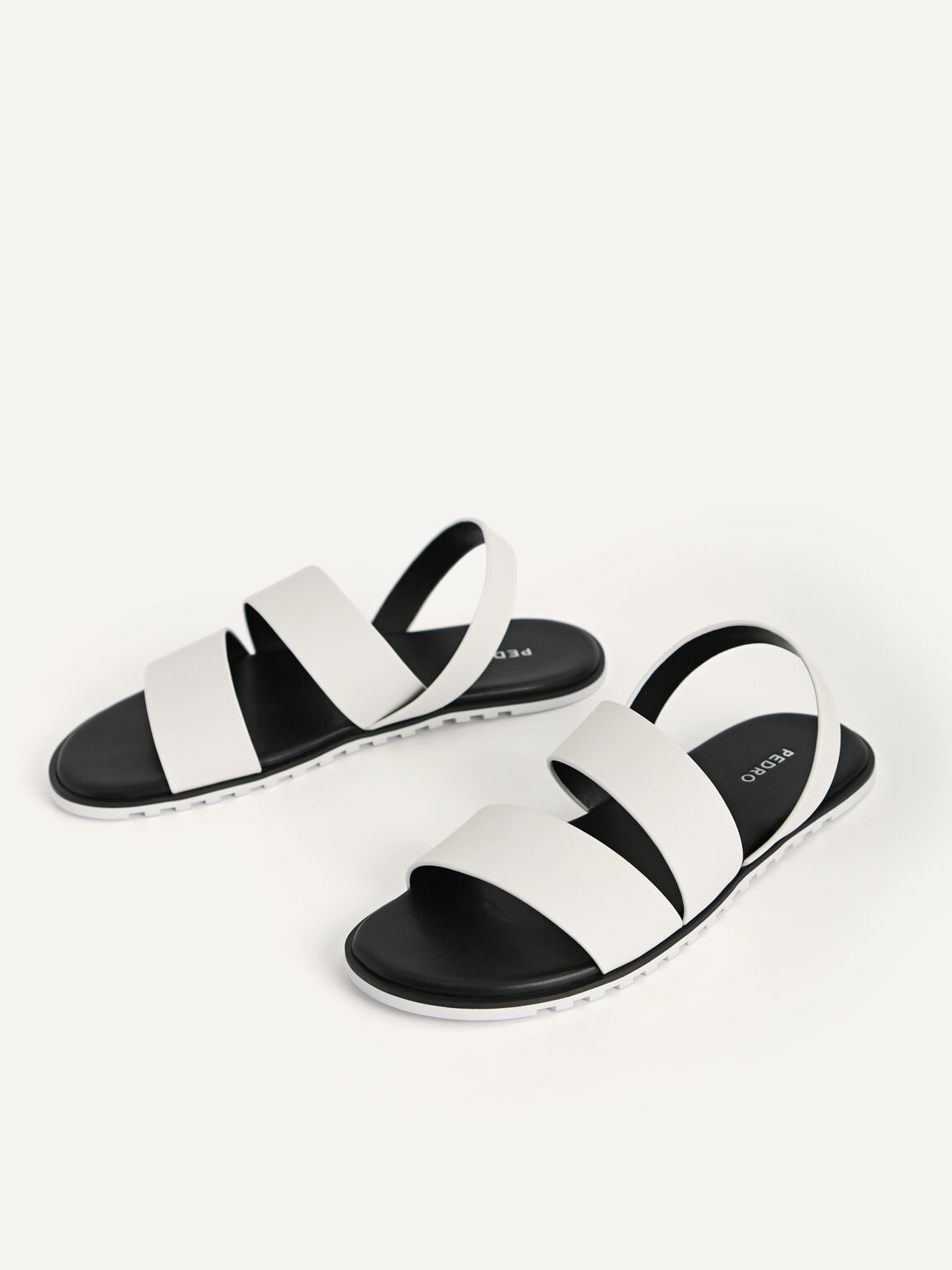 Double Strap Slingback Sandals, White