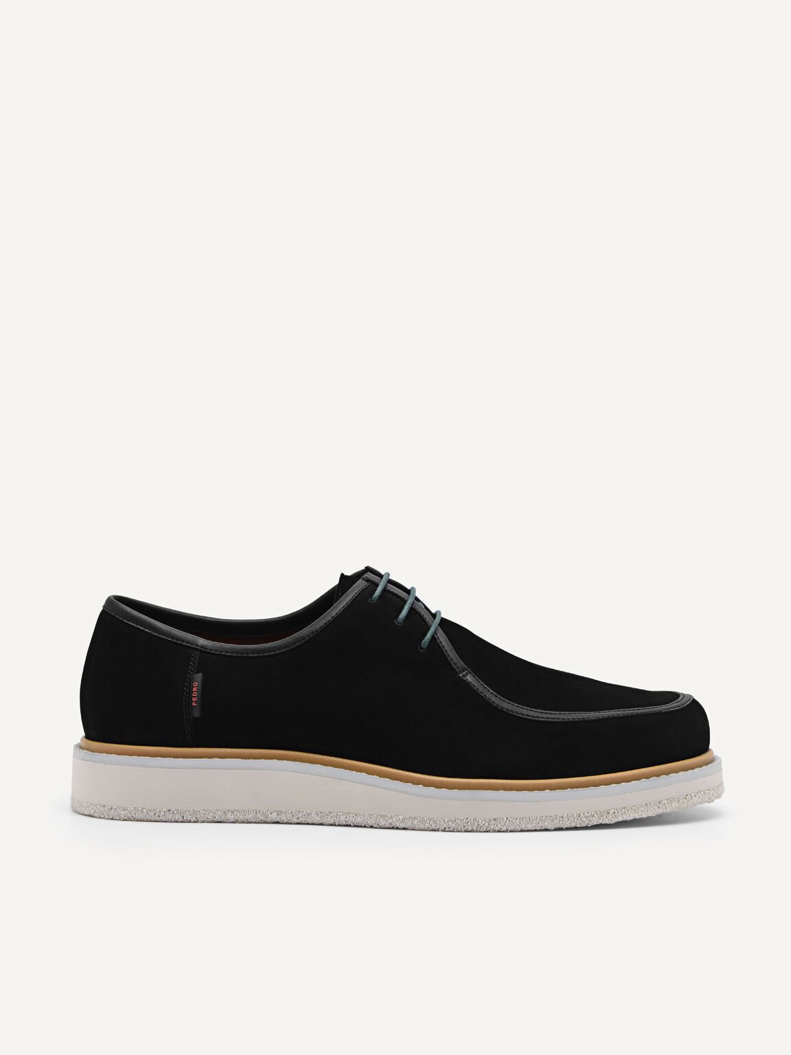 Contrasting Derby Shoes, Black