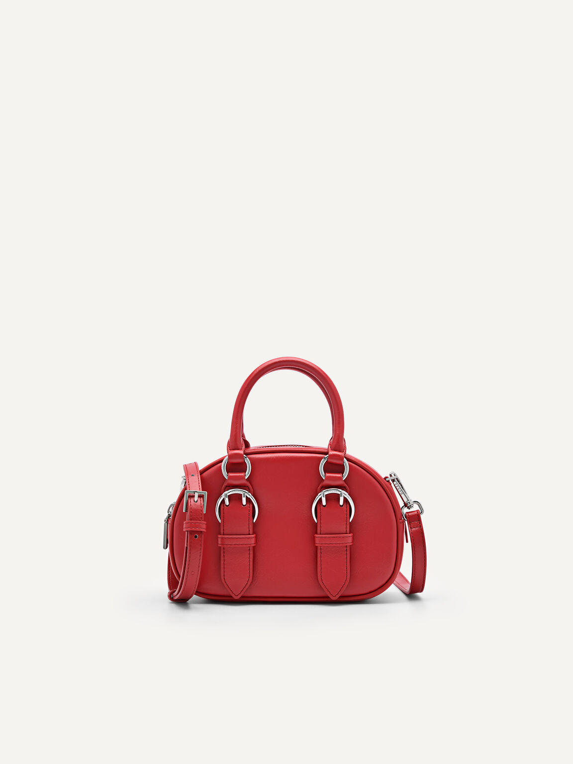 Mini Buckle Handbag, Red