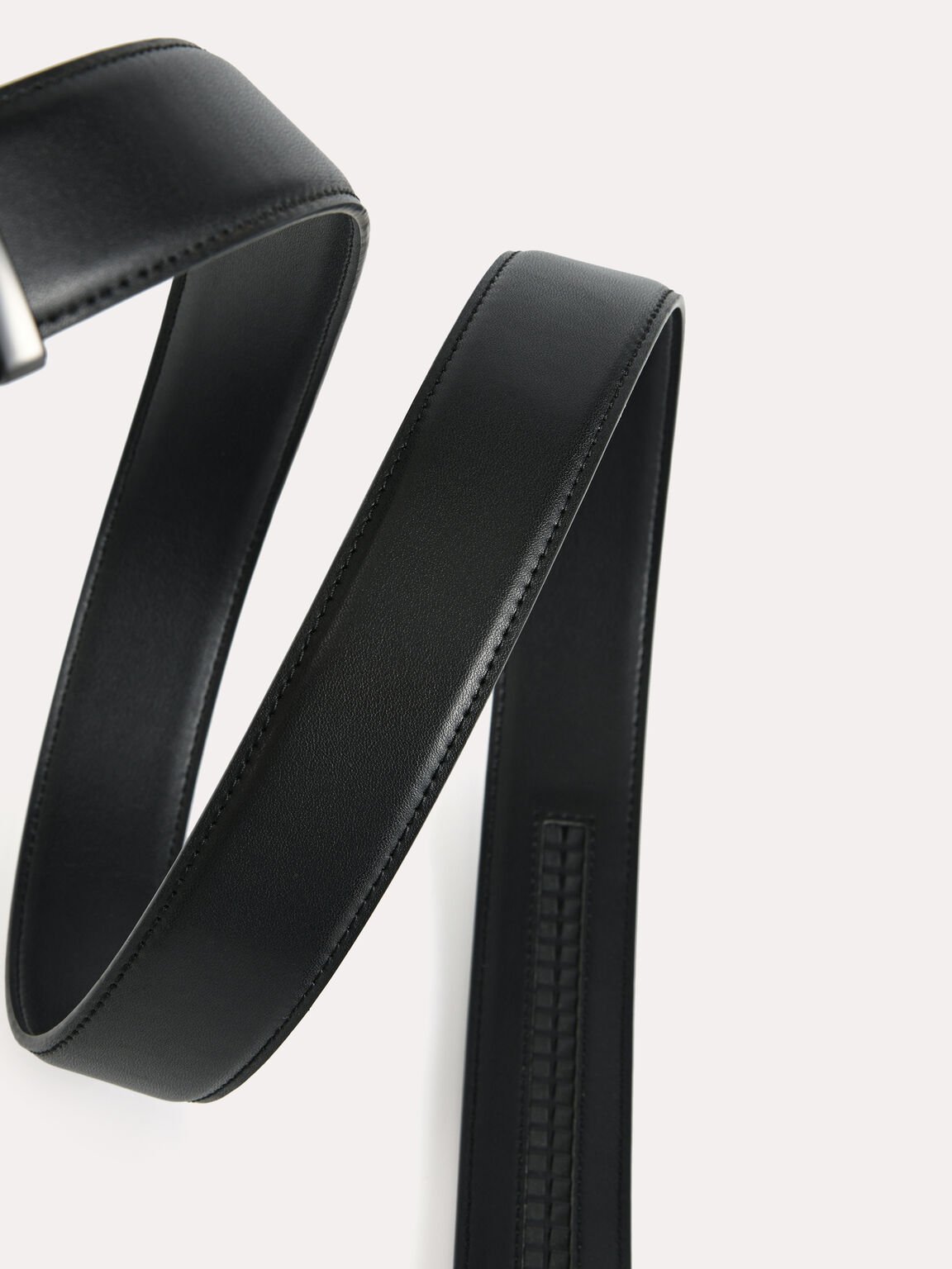Leather Automatic Buckle Belt, Black, hi-res