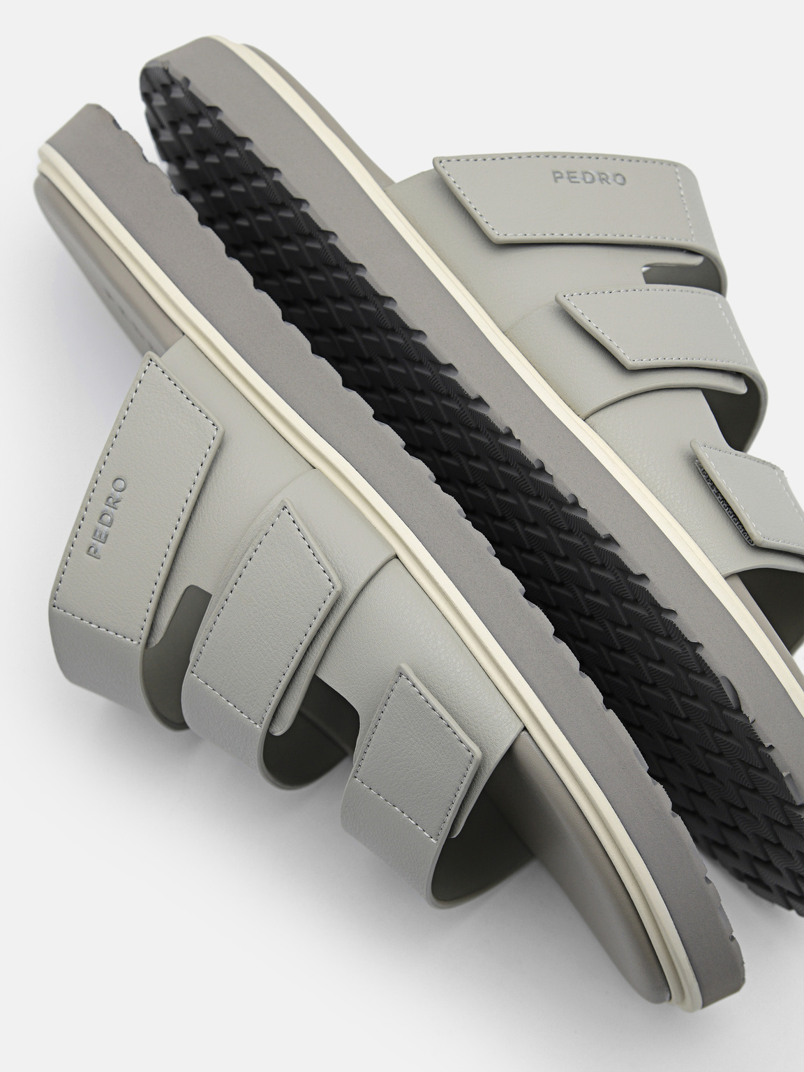 Velcro Slide Sandals, Light Grey