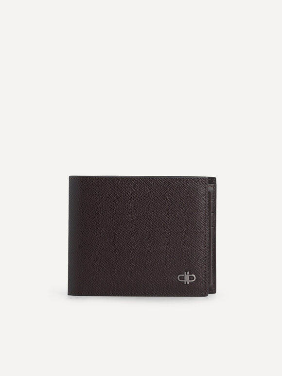 Icon Leather Bi-Fold Wallet with Insert, Dark Brown