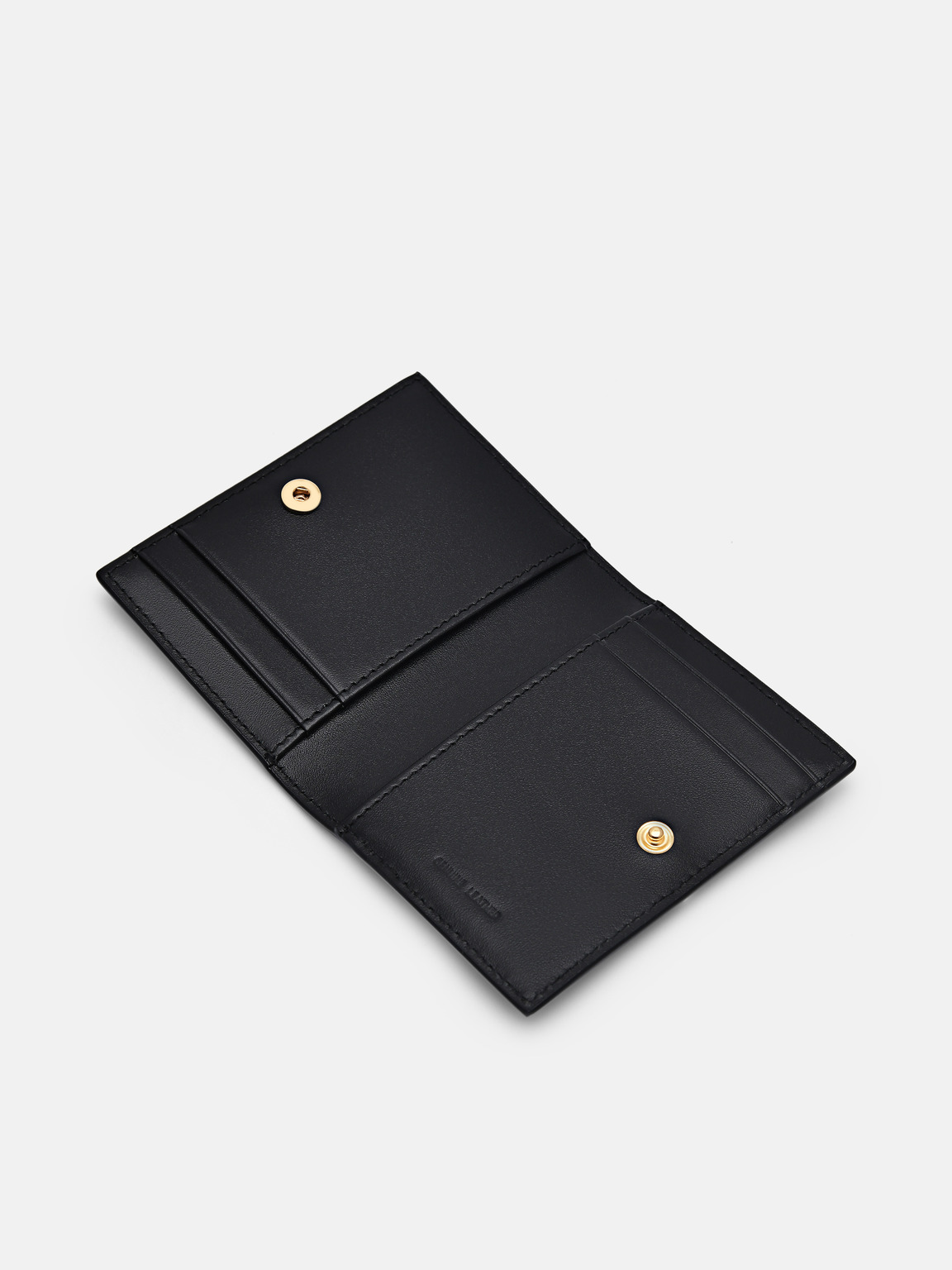 Leather Bi-Fold Card Holder, Black