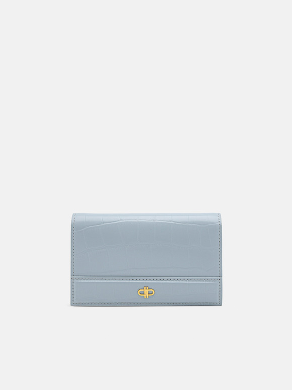 PEDRO아이콘 레더 바이폴드 지갑, 슬레이트 블루