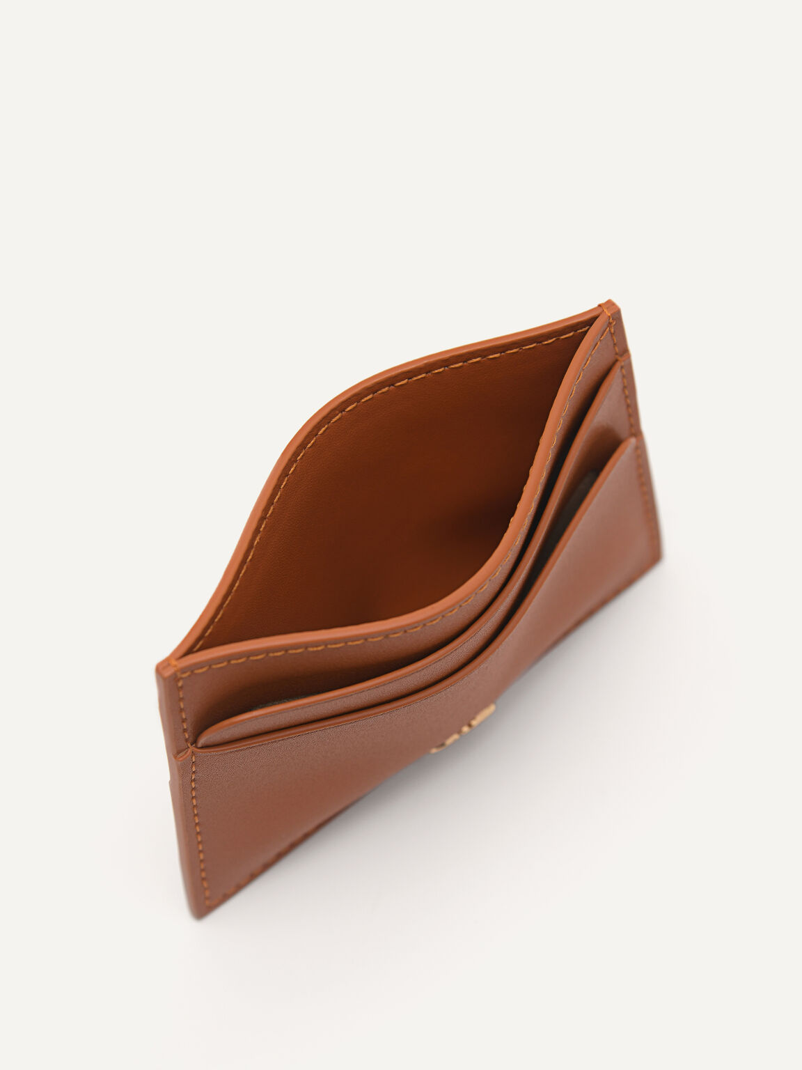 PEDRO Icon Mini Leather Card Holder, Camel