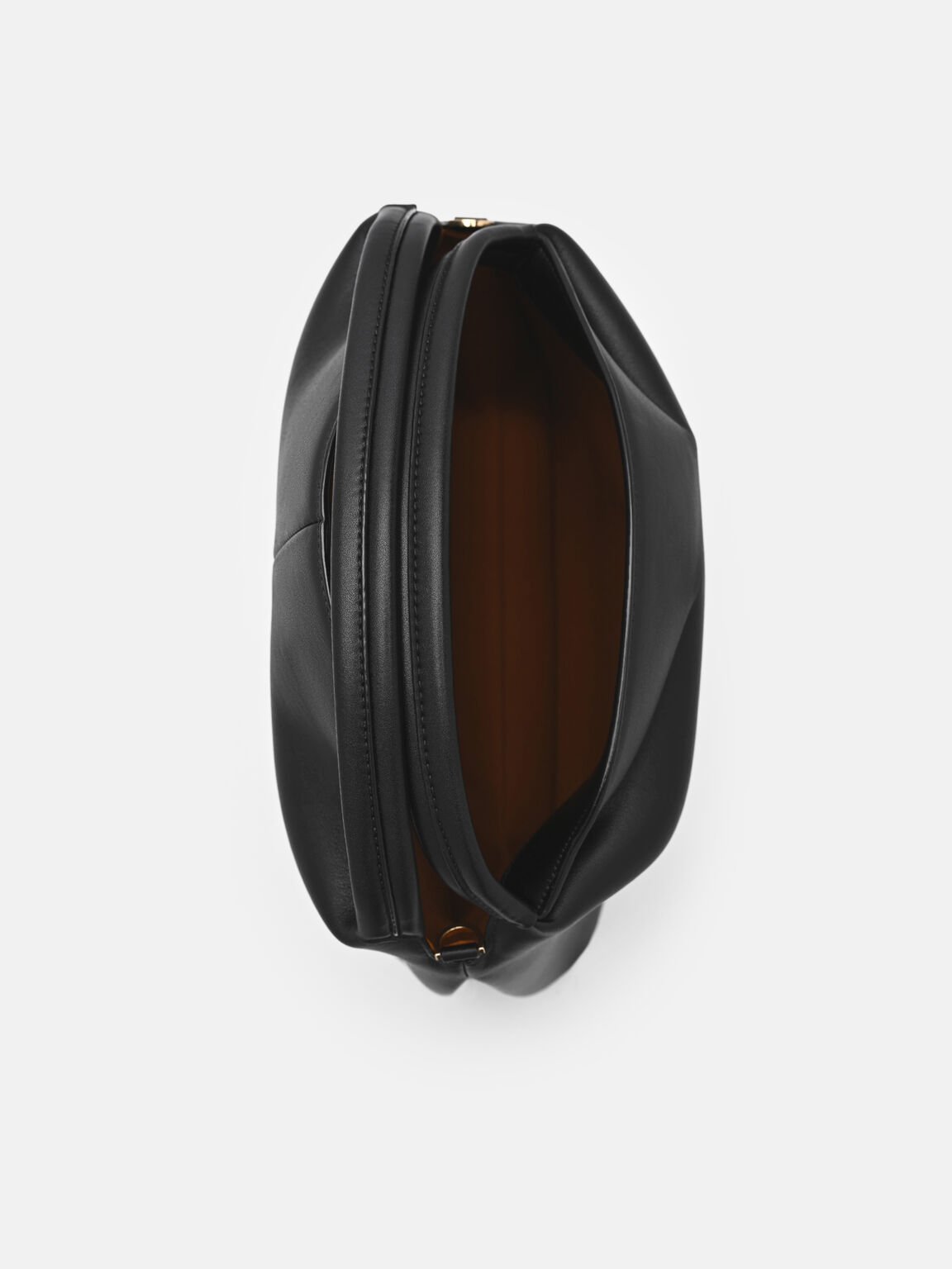 Leather Hobo Bag, Black