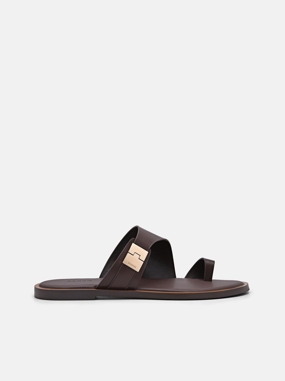 Jatte Leather Sandals, Dark Brown