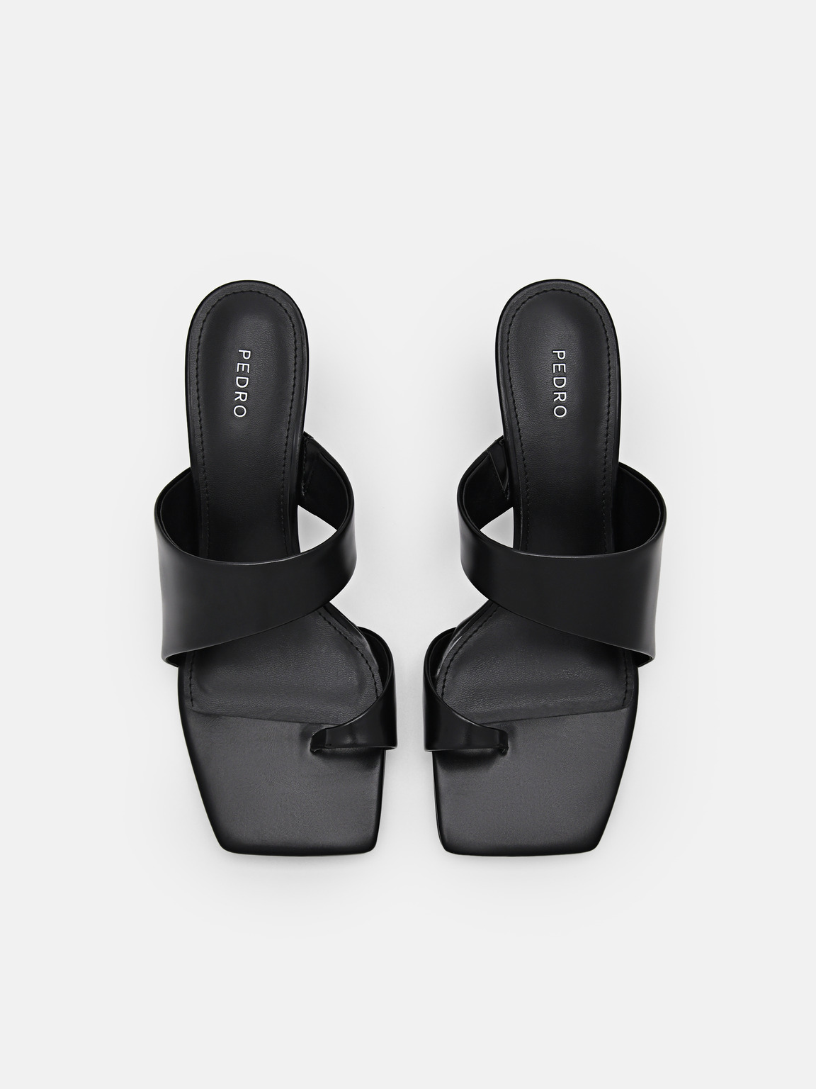 Rocco Leather Heel Sandals, Black