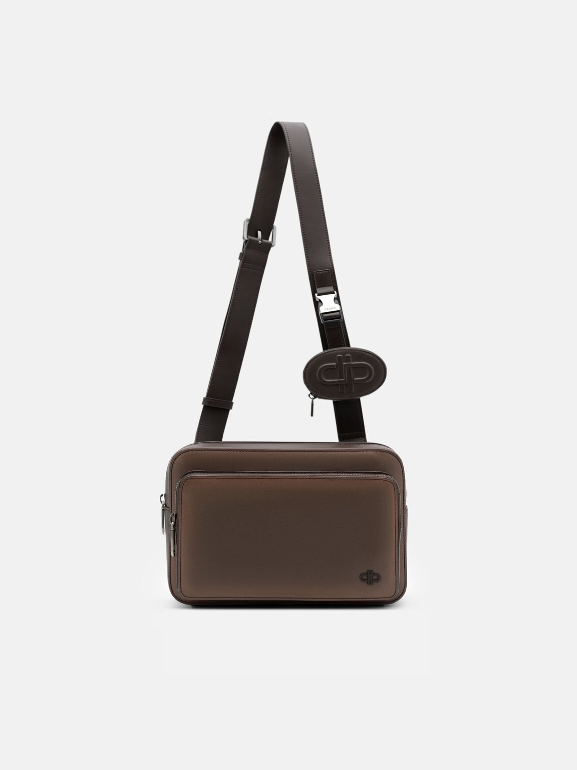 Flynn Leather Crossbody Bag, Dark Brown