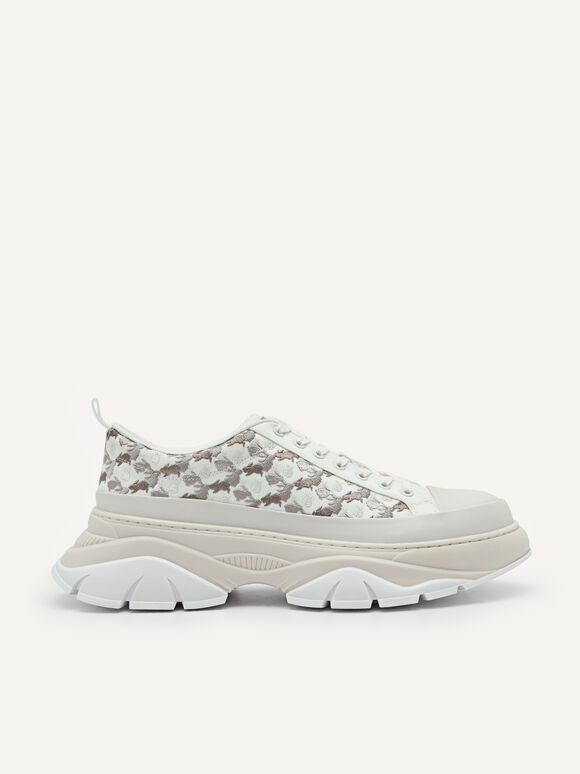 Hybrix Textured Sneakers, Taupe