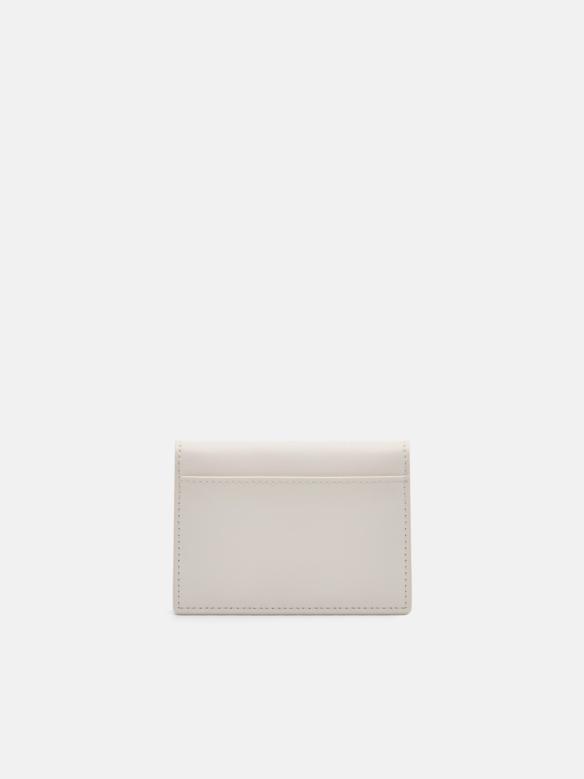 Leather Bi-Fold Card Holder, Chalk