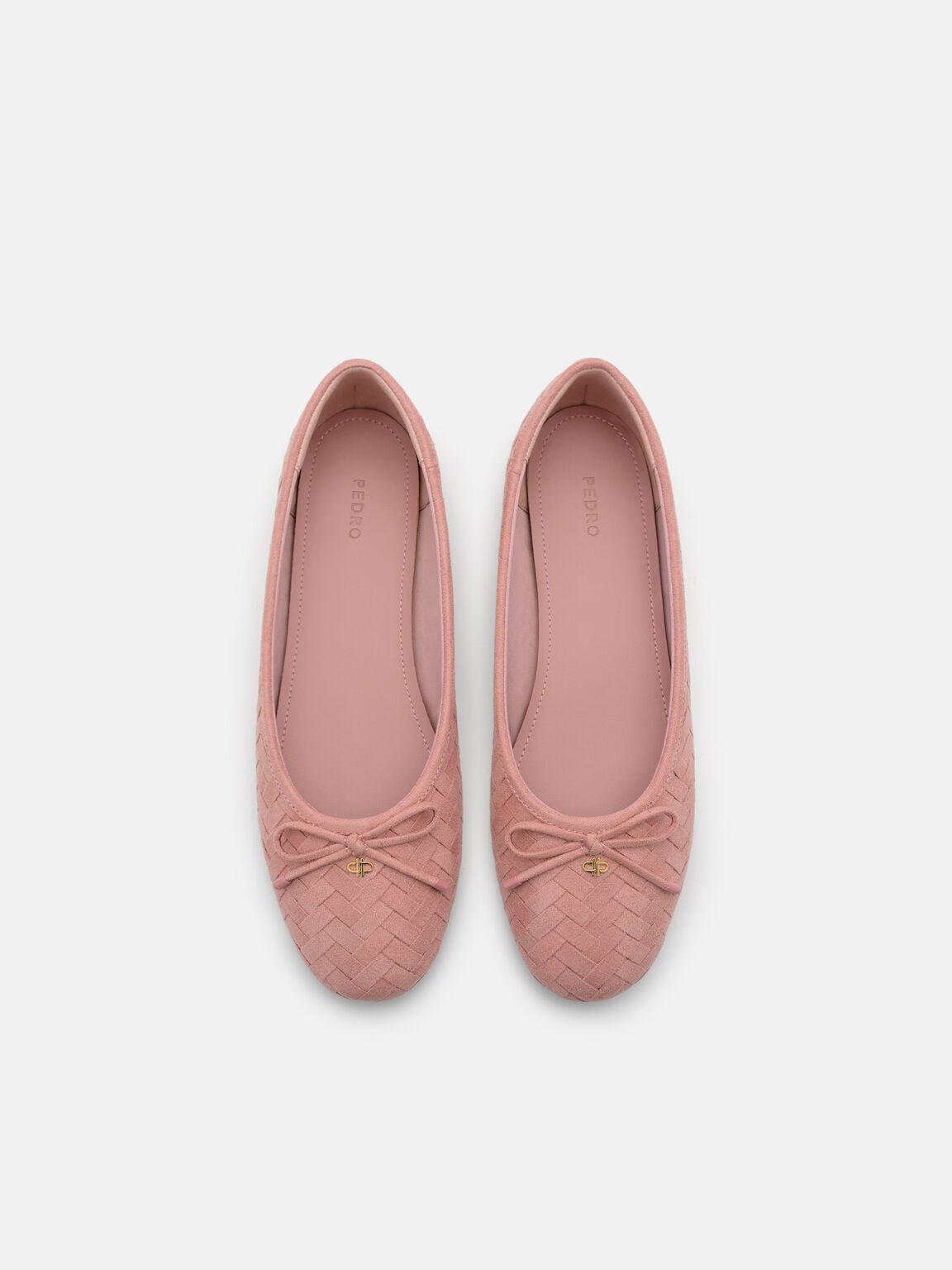 Anna Woven Ballerina Flats, Pink Weave