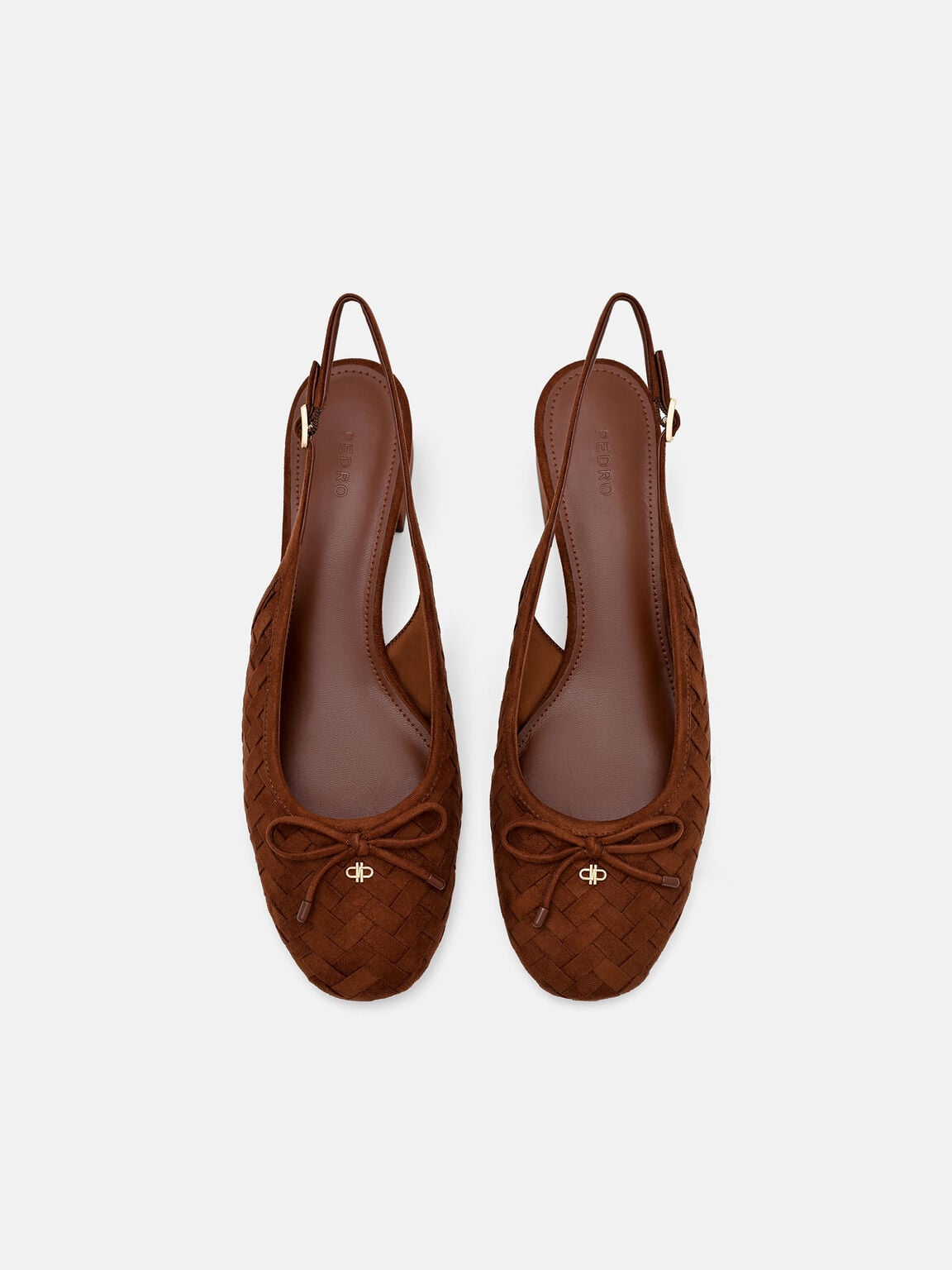 Anna Woven Mary Jane Pumps, Mahogany