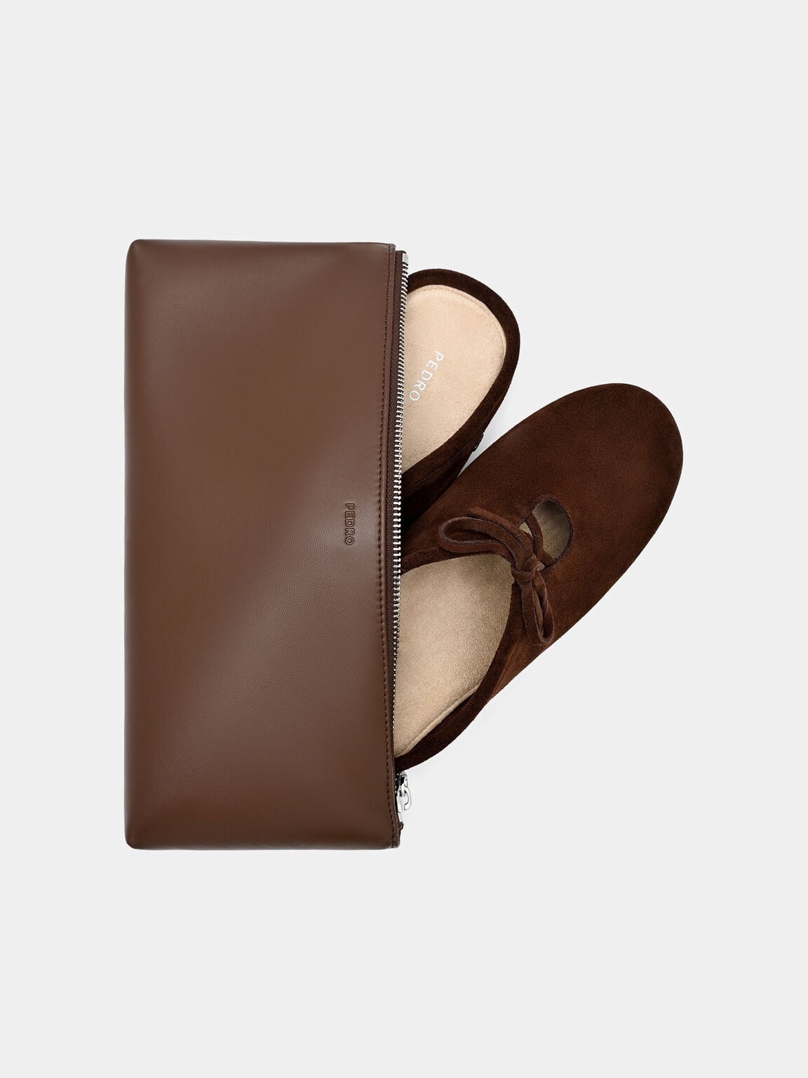 Elise Suede Mules, Dark Brown Suede