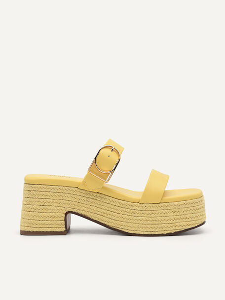 Knox Woven Wedge Sandals, Yellow