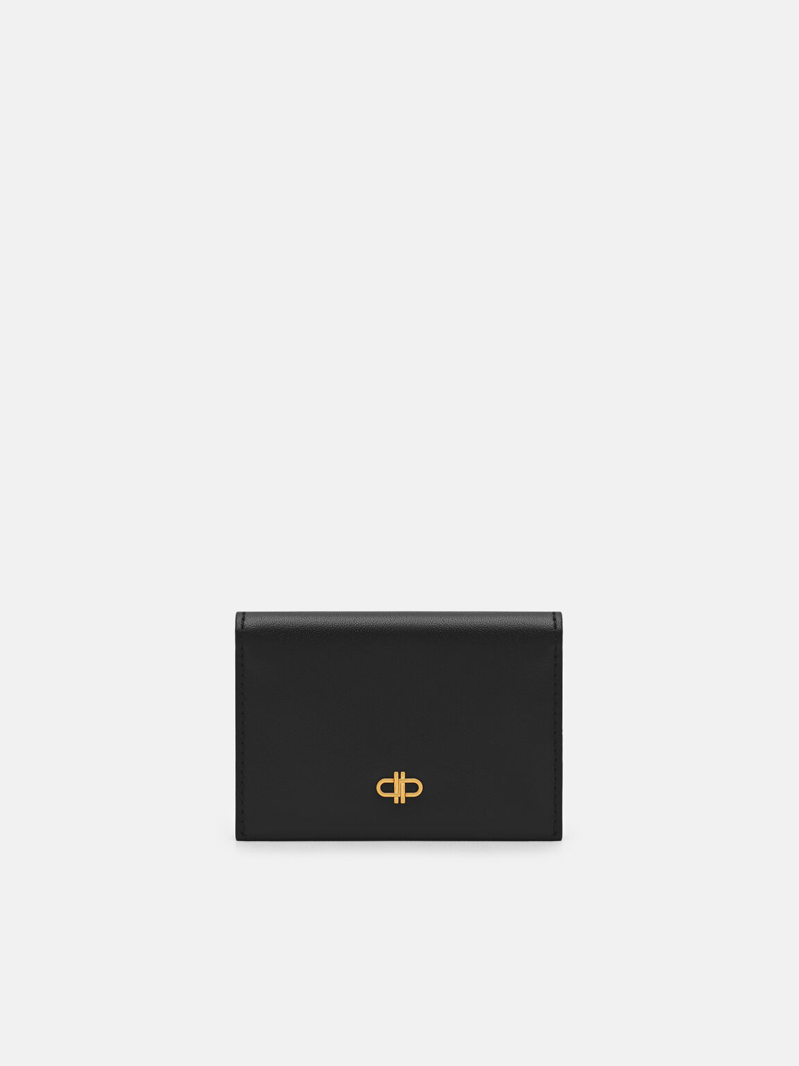 Leather Bi-Fold Card Holder, Black