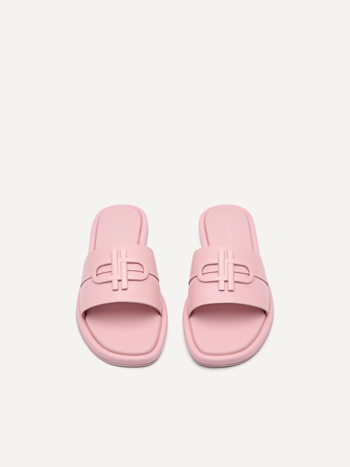 PEDRO Icon Leather Slide Sandals, Pink