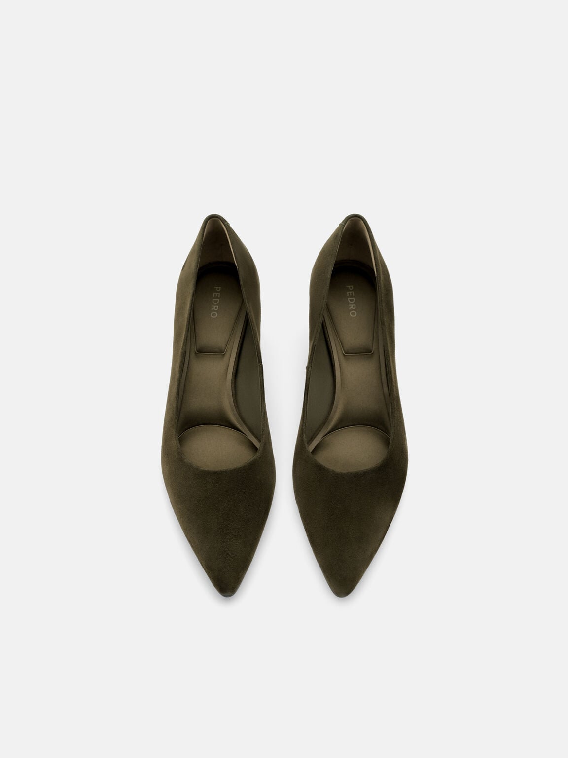 Quinn Suede Heel Pumps, Olive