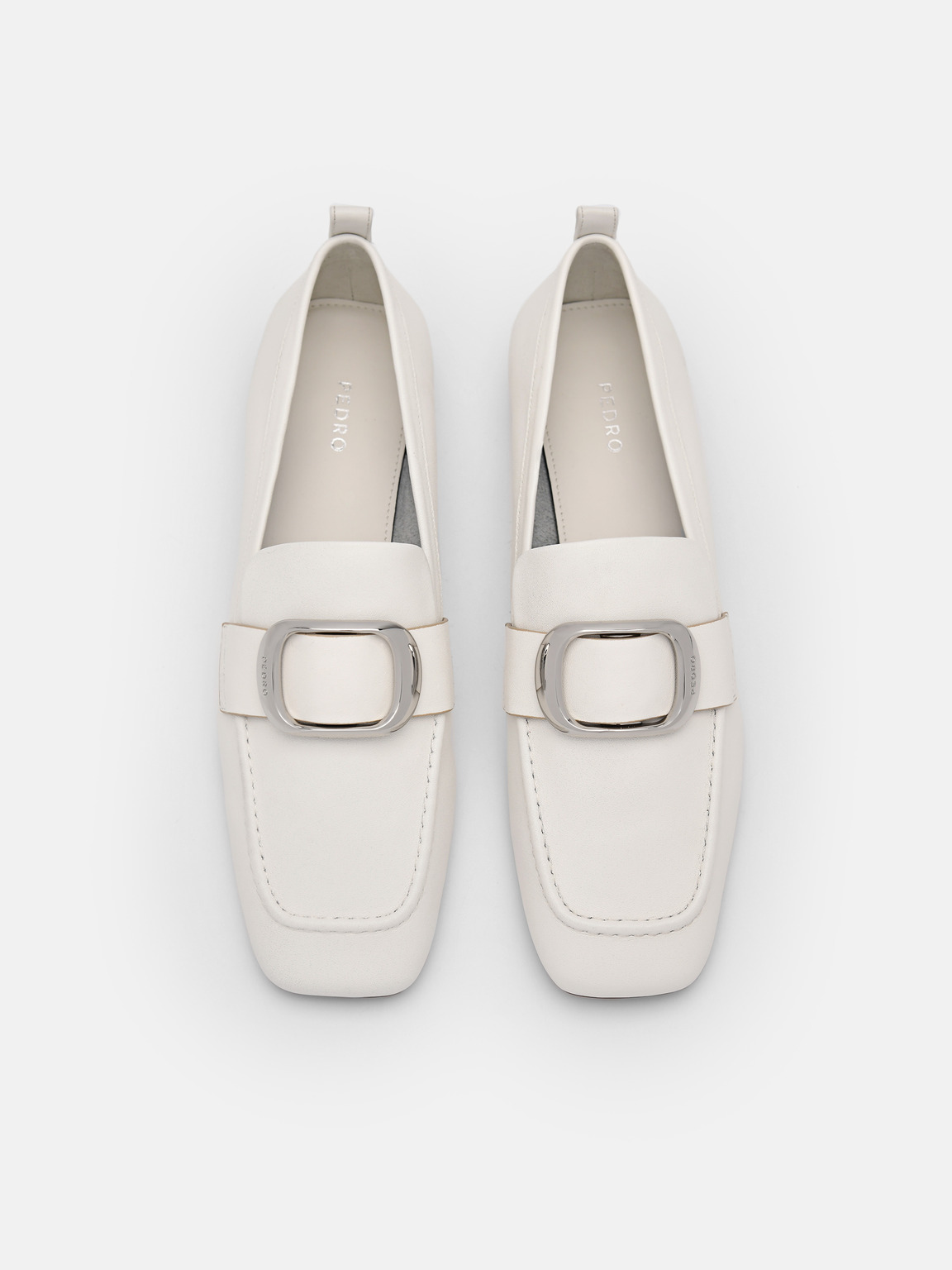 Eden皮革樂福鞋, 白色