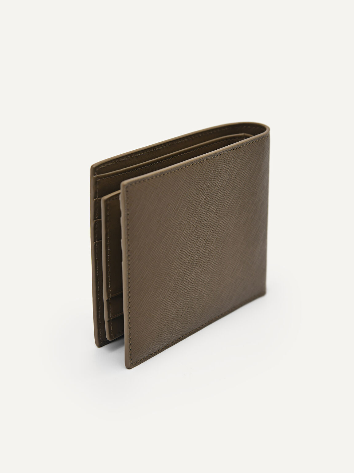 Leather Bi-Fold Wallet with Insert, Olive