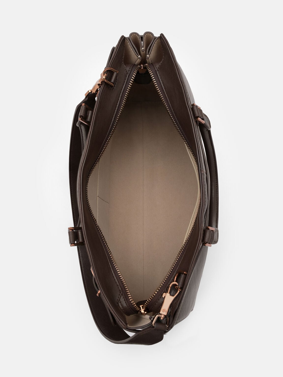 Vienna Leather Satchel Bag, Dark Brown