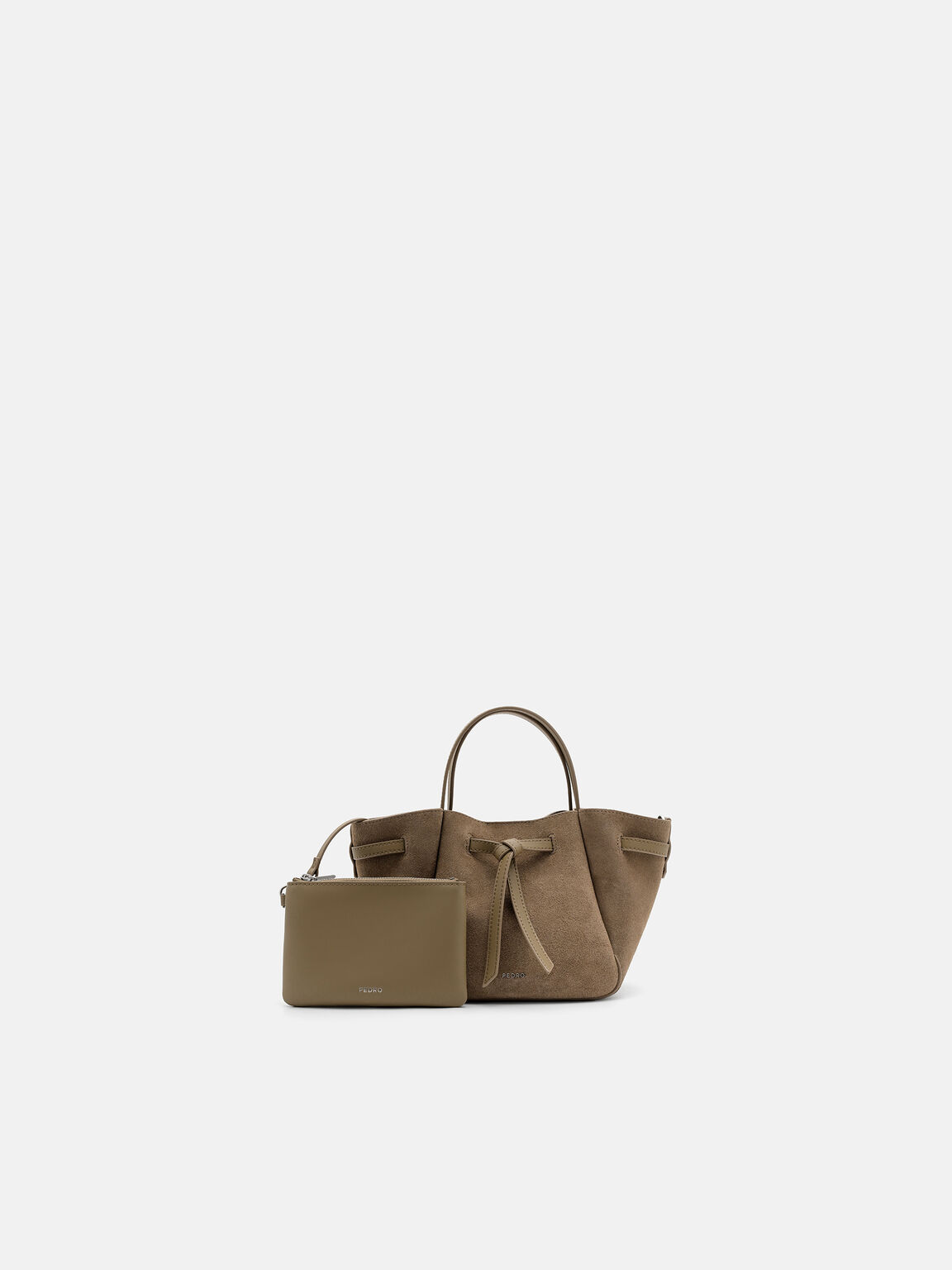 Emory Suede Tote Bag, Olive