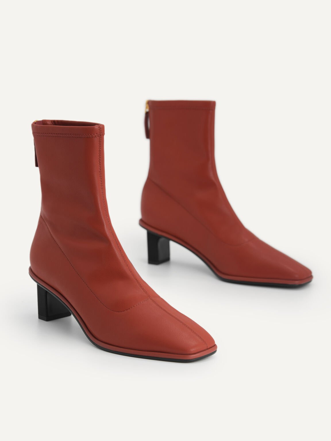 Heeled Ankle Boots, Brick