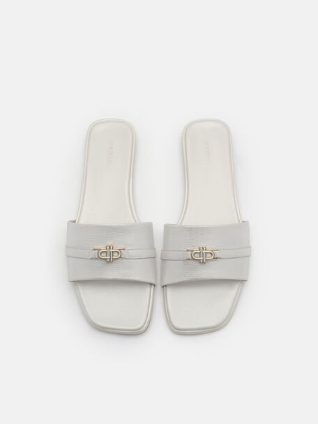 Leather Sandals, Silver