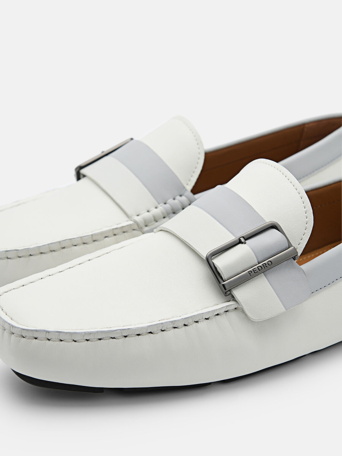 Ripley皮革莫卡辛鞋, 白色