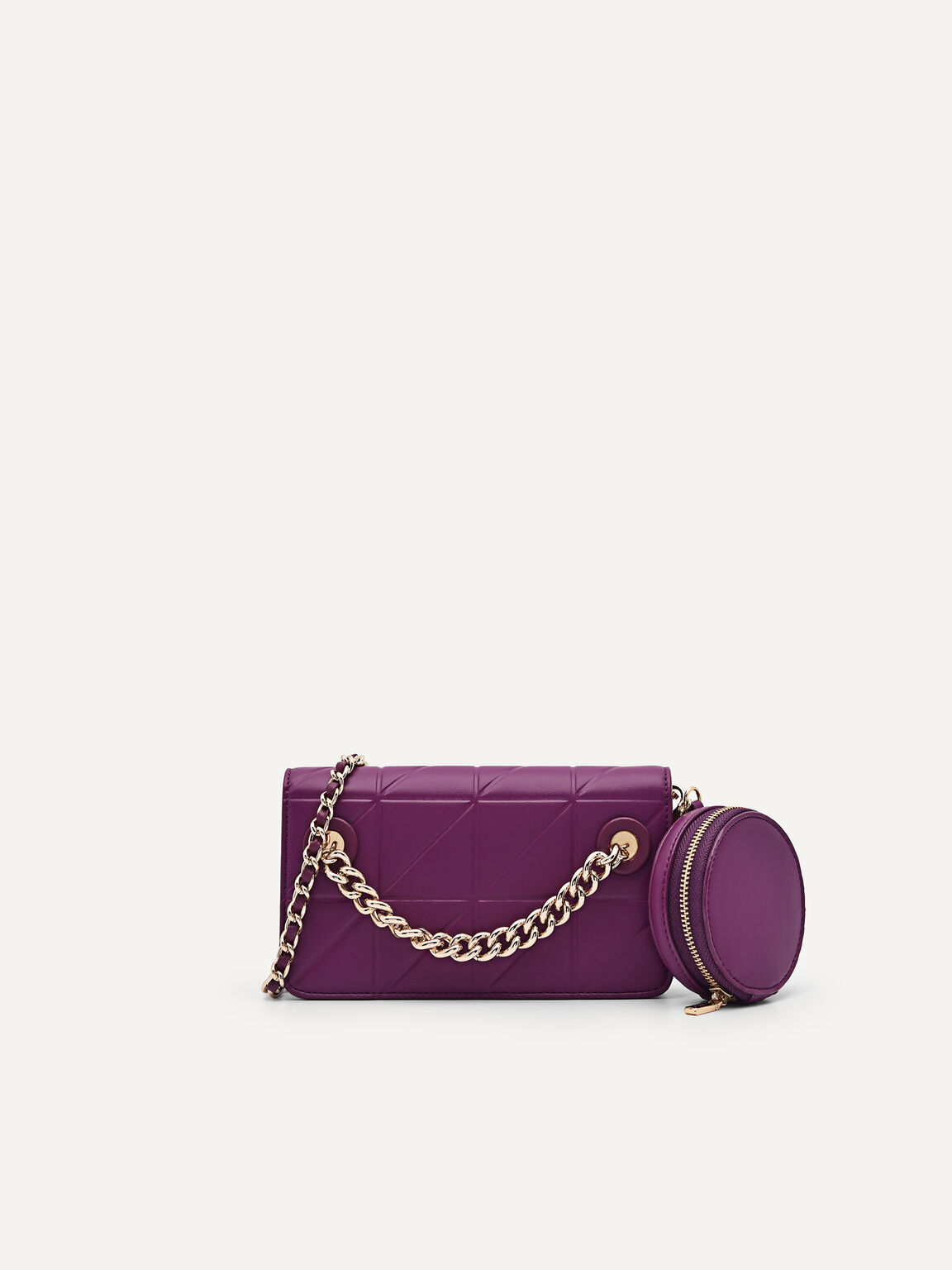 Phone Pouch with Chain Handle, Purple