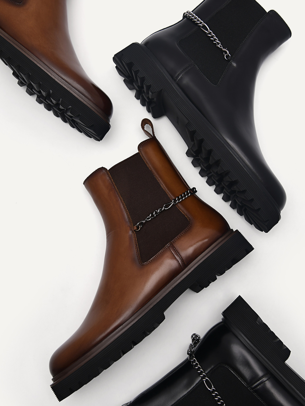 Leather Sistrah Boots, Dark Brown