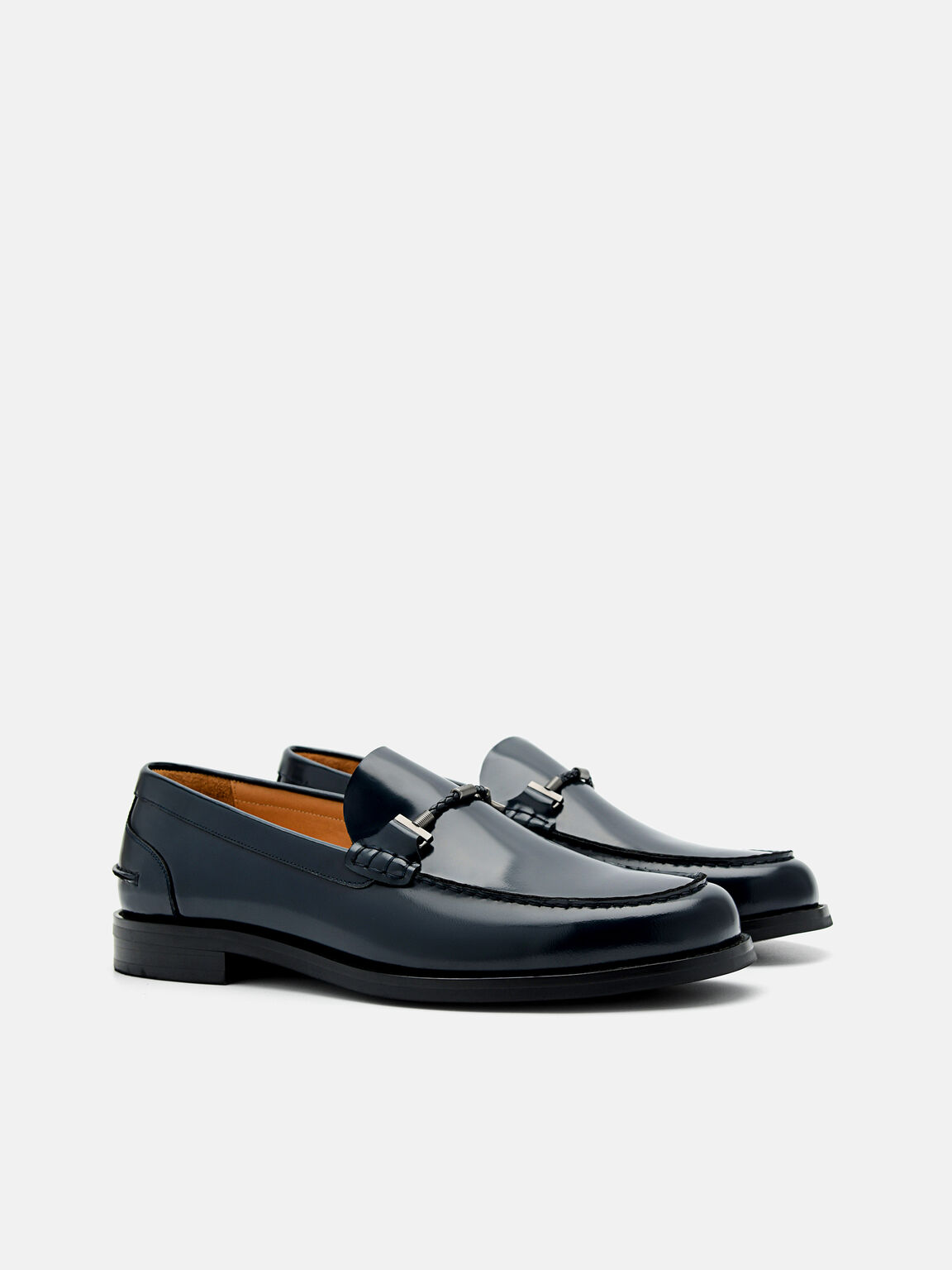 Robert Leather Horsebit Loafers, Navy