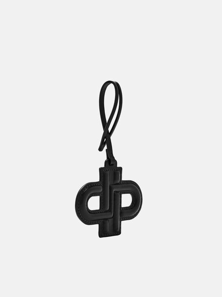 Leather Emblem Charm, Black