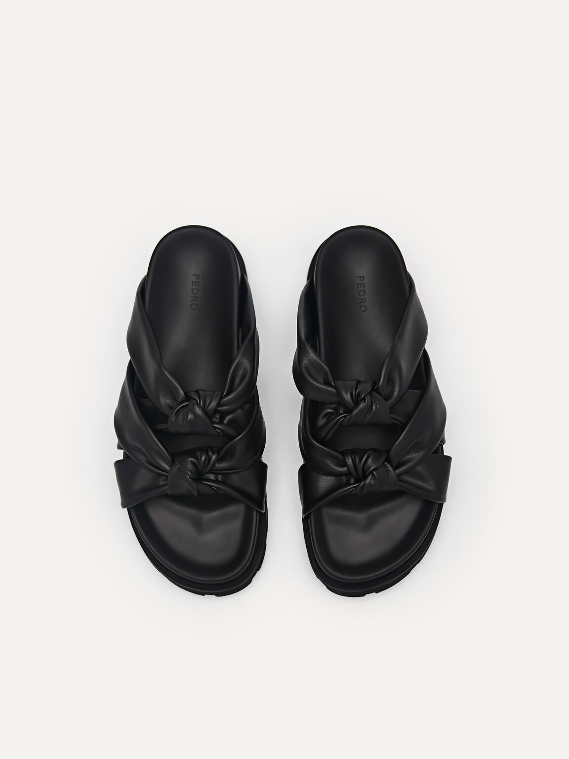 Celeste Knot Sandals, Black