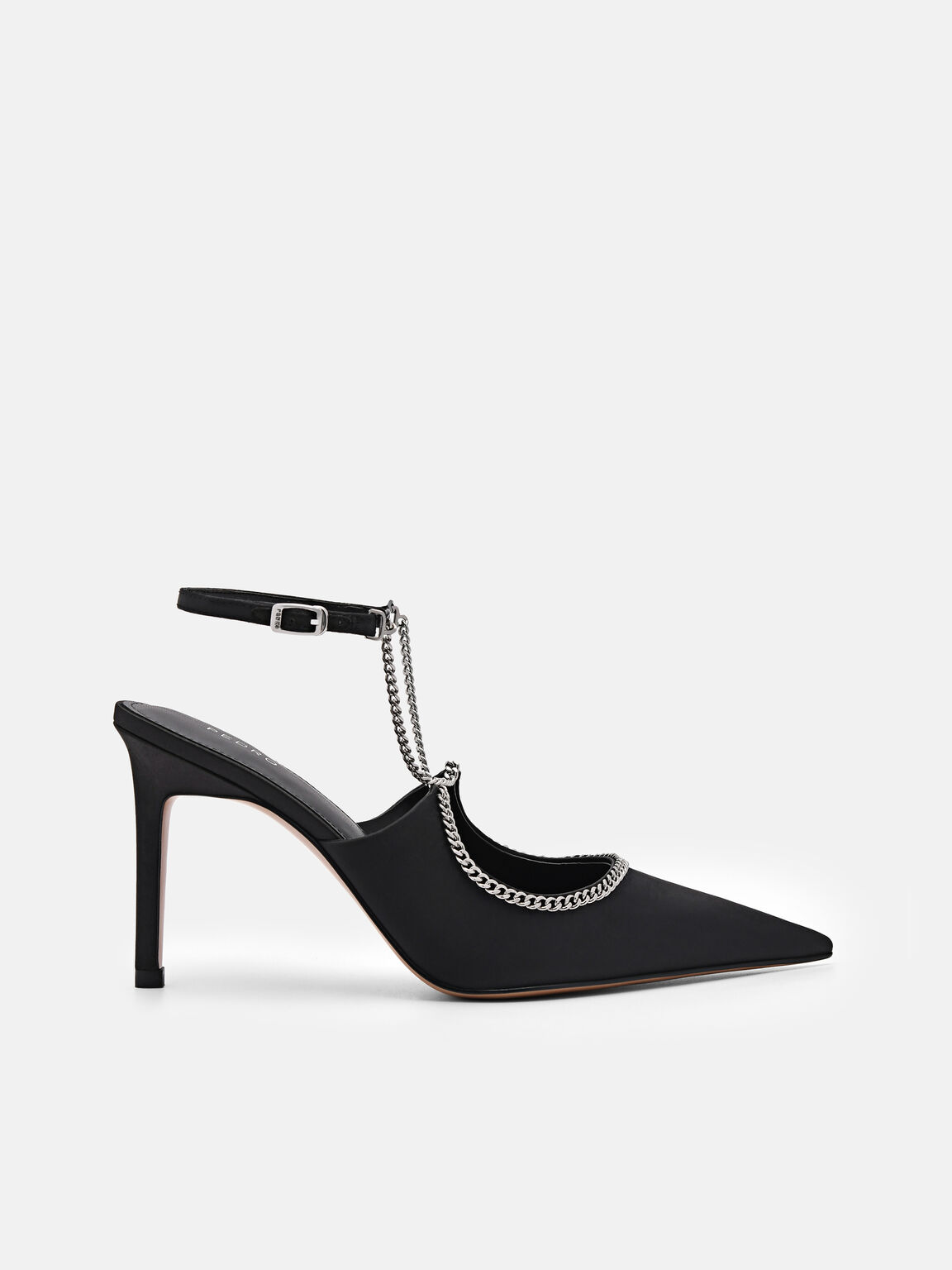 Lia Satin Heel Pumps, Black