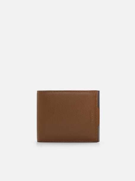 Leather Bi-Fold Wallet with Insert, Cognac