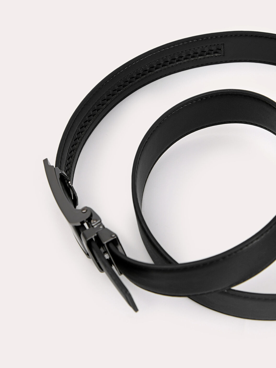 Leather Automatic Buckle Belt, Black