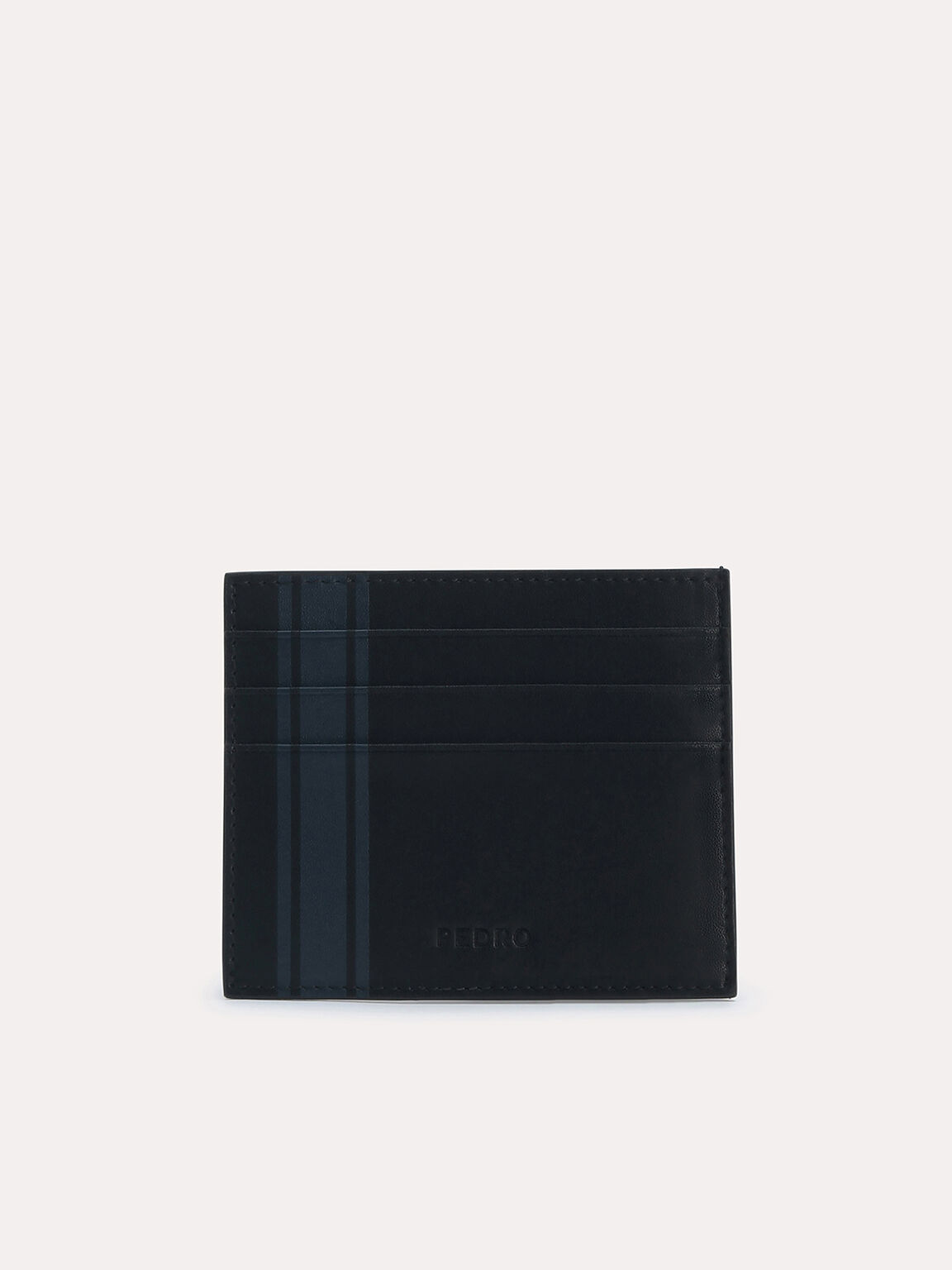 Two-Tone Leather Cardholder, Black
