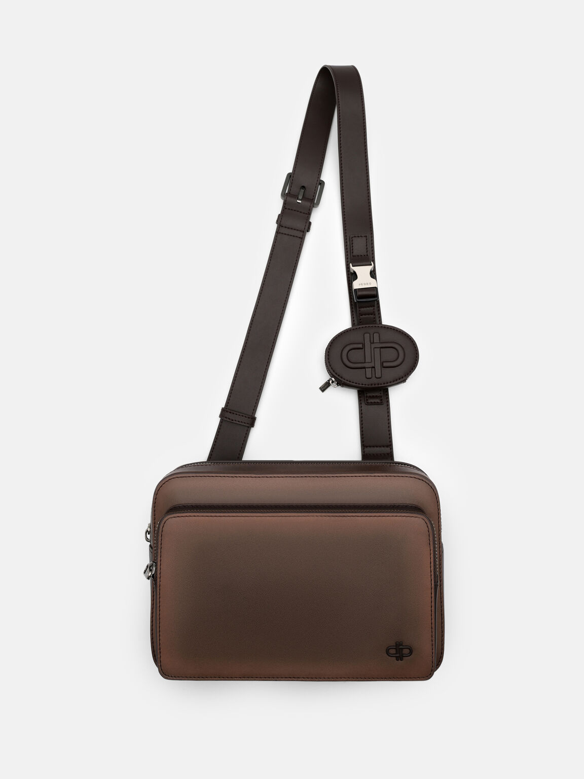 Flynn Leather Crossbody Bag, Dark Brown