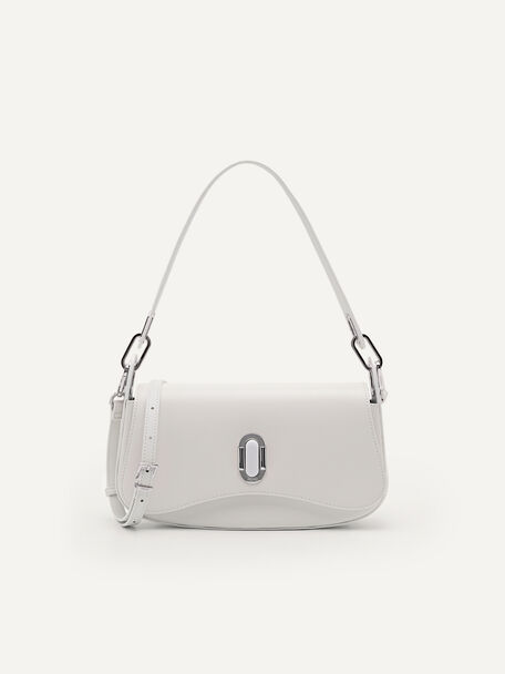 Rift Leather Shoulder Bag, White