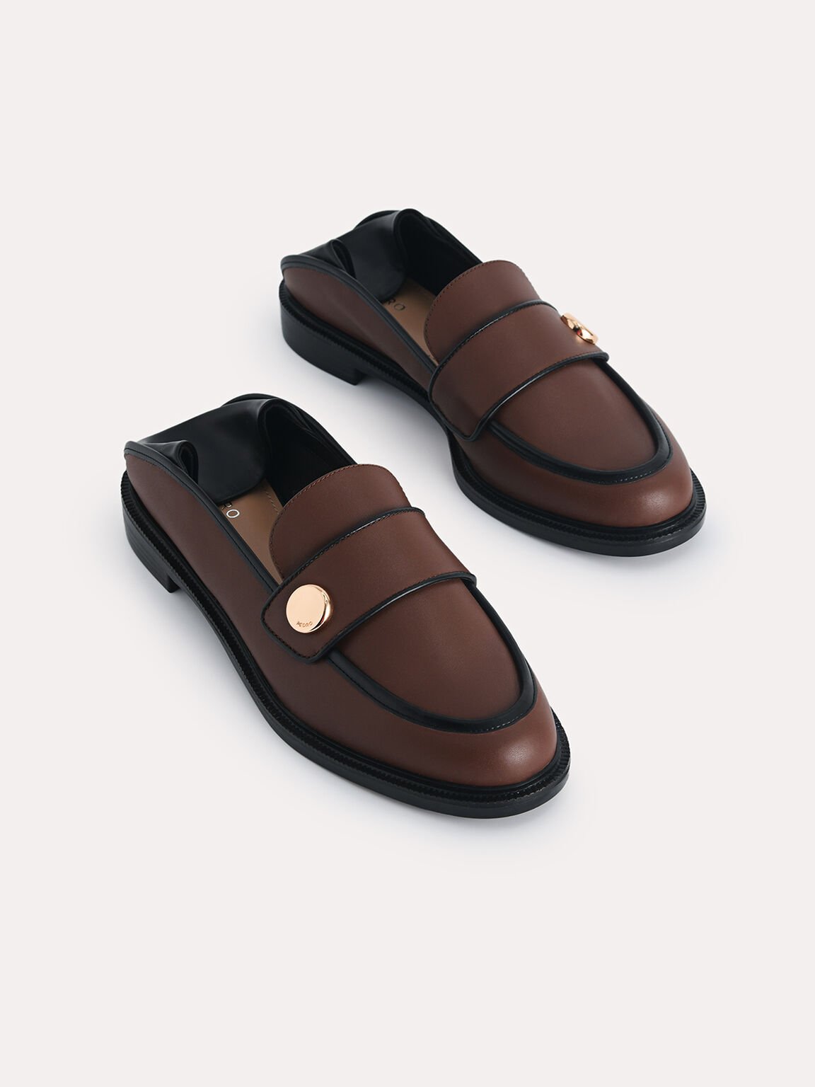 Leather Loafers, Dark Brown, hi-res